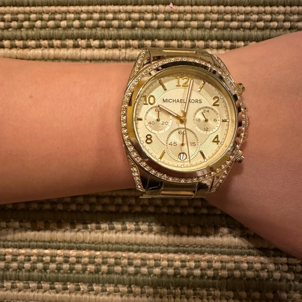 Michael Kors Gold-Tone Watch with Sparkling Details